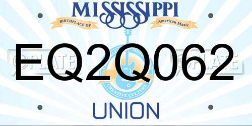 EQ2Q062 Mississippi License Plate