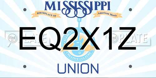 EQ2X1Z Mississippi License Plate