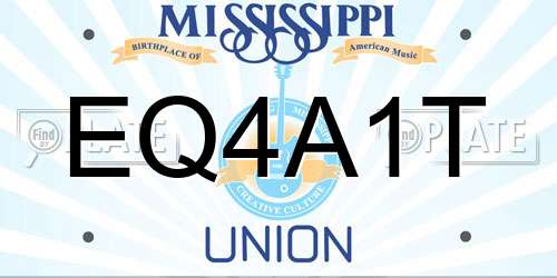 EQ4A1T Mississippi License Plate