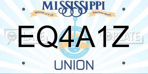 EQ4A1Z Mississippi License Plate