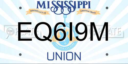 EQ6I9M Mississippi License Plate