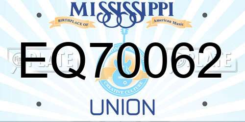 EQ70062 Mississippi License Plate
