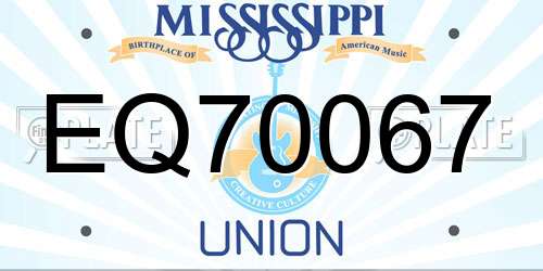 EQ70067 Mississippi License Plate