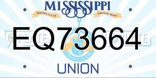 EQ73664 Mississippi License Plate