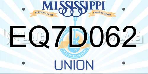 EQ7D062 Mississippi License Plate