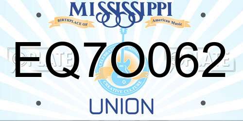 EQ7O062 Mississippi License Plate