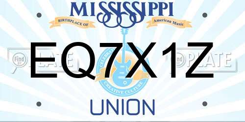 EQ7X1Z Mississippi License Plate