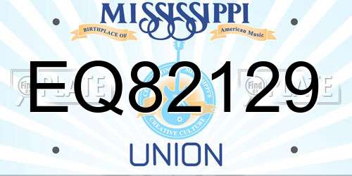 EQ82129 Mississippi License Plate