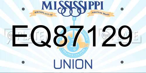 EQ87129 Mississippi License Plate