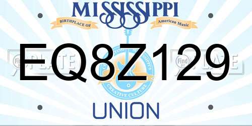 EQ8Z129 Mississippi License Plate