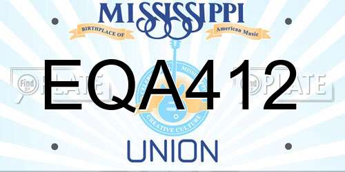 EQA412 Mississippi License Plate