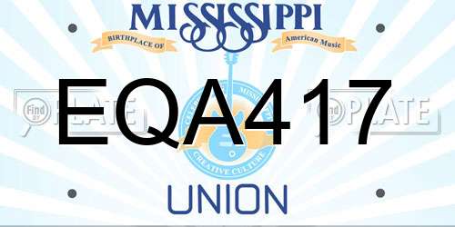 EQA417 Mississippi License Plate