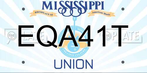 EQA41T Mississippi License Plate