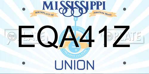 EQA41Z Mississippi License Plate
