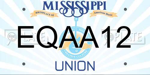 EQAA12 Mississippi License Plate