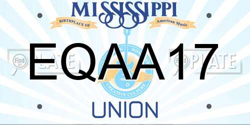 EQAA17 Mississippi License Plate
