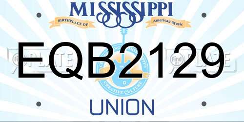 EQB2129 Mississippi License Plate