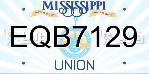 EQB7129 Mississippi License Plate