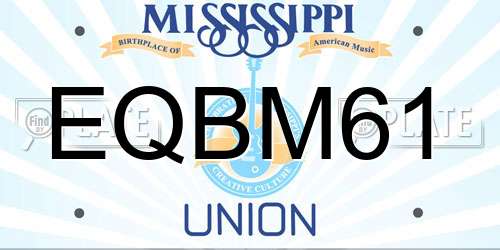 EQBM61 Mississippi License Plate