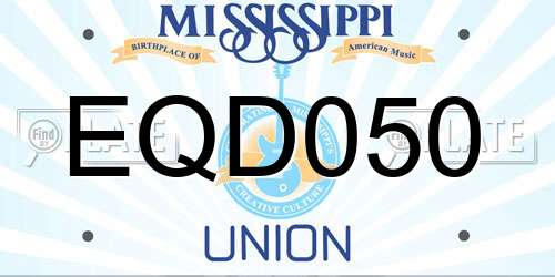 EQD050 Mississippi License Plate