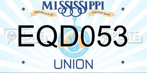 EQD053 Mississippi License Plate