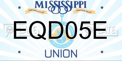 EQD05E Mississippi License Plate