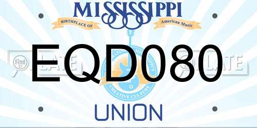 EQD080 Mississippi License Plate