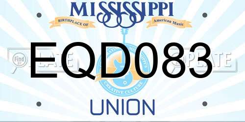 EQD083 Mississippi License Plate