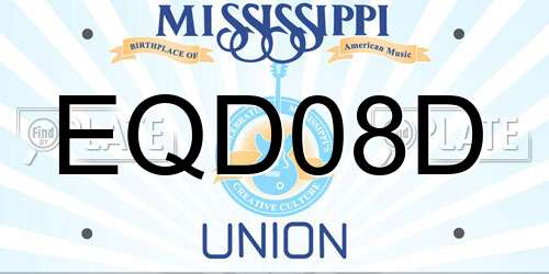 EQD08D Mississippi License Plate