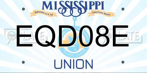 EQD08E Mississippi License Plate