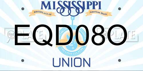 EQD08O Mississippi License Plate