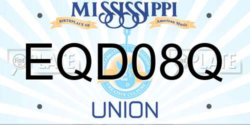 EQD08Q Mississippi License Plate