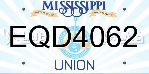 EQD4062 Mississippi License Plate