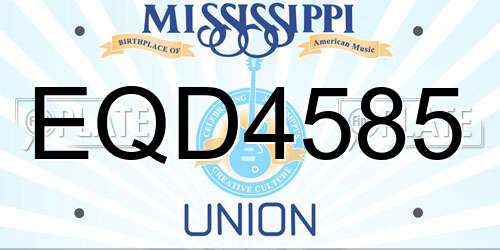 EQD4585 Mississippi License Plate