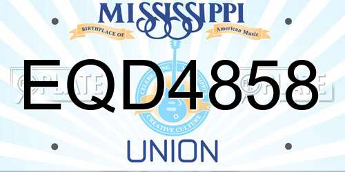 EQD4858 Mississippi License Plate