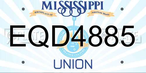 EQD4885 Mississippi License Plate