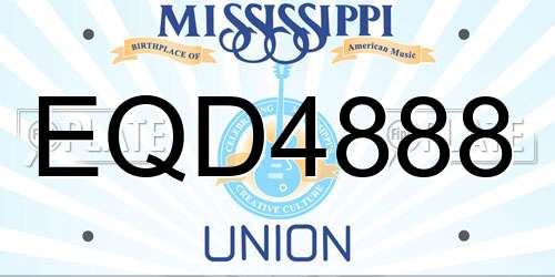 EQD4888 Mississippi License Plate
