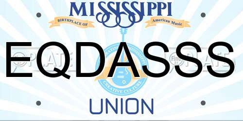 EQDASSS Mississippi License Plate