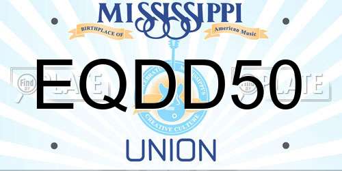 EQDD50 Mississippi License Plate
