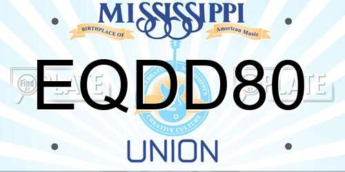 EQDD80 Mississippi License Plate