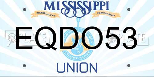 EQDO53 Mississippi License Plate