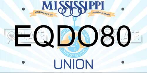 EQDO80 Mississippi License Plate