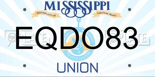 EQDO83 Mississippi License Plate