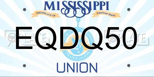 EQDQ50 Mississippi License Plate