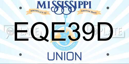 EQE39D Mississippi License Plate