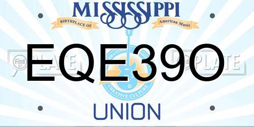 EQE39O Mississippi License Plate