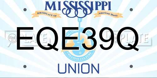 EQE39Q Mississippi License Plate