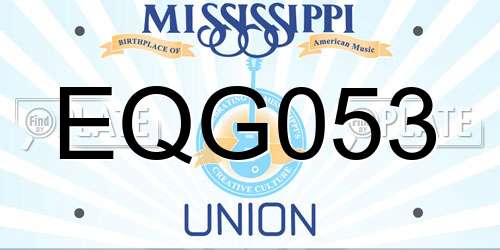 EQG053 Mississippi License Plate
