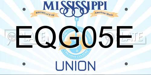 EQG05E Mississippi License Plate