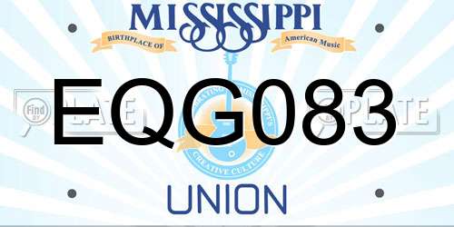 EQG083 Mississippi License Plate